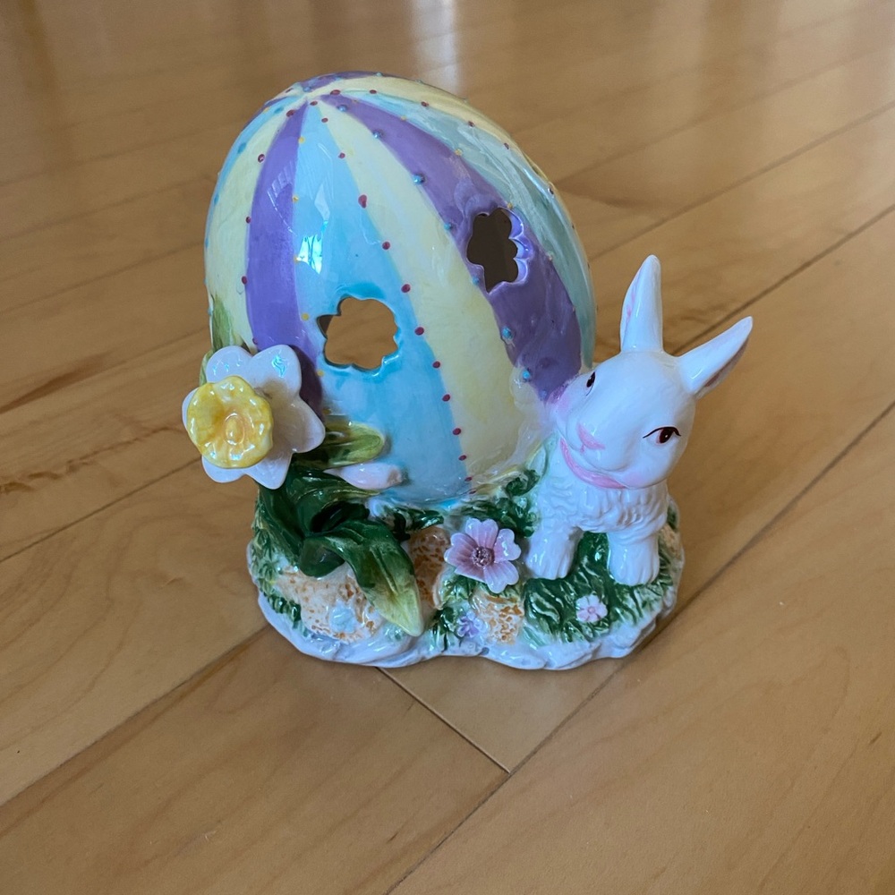 Ceramic Bunny/Egg Candle Holder